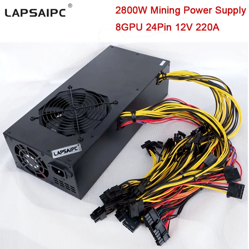 Us 191 0 2800w Mining Miner Power Supply For Eth Rig Ethereum Bitcoin Miner Machine 220a 12v Support 6 Gpu 8 Gpu 12 Gpu 24pin In Stock In Pc Power - 